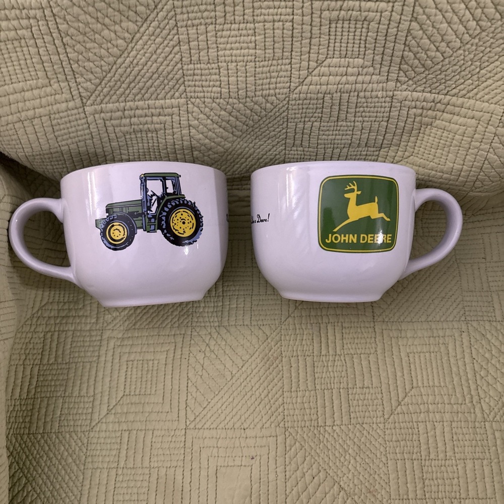 2 John Deere Jumbo Mug Oversized Gibson Coffee Soup Chili Bowls  26 oz Farmcore